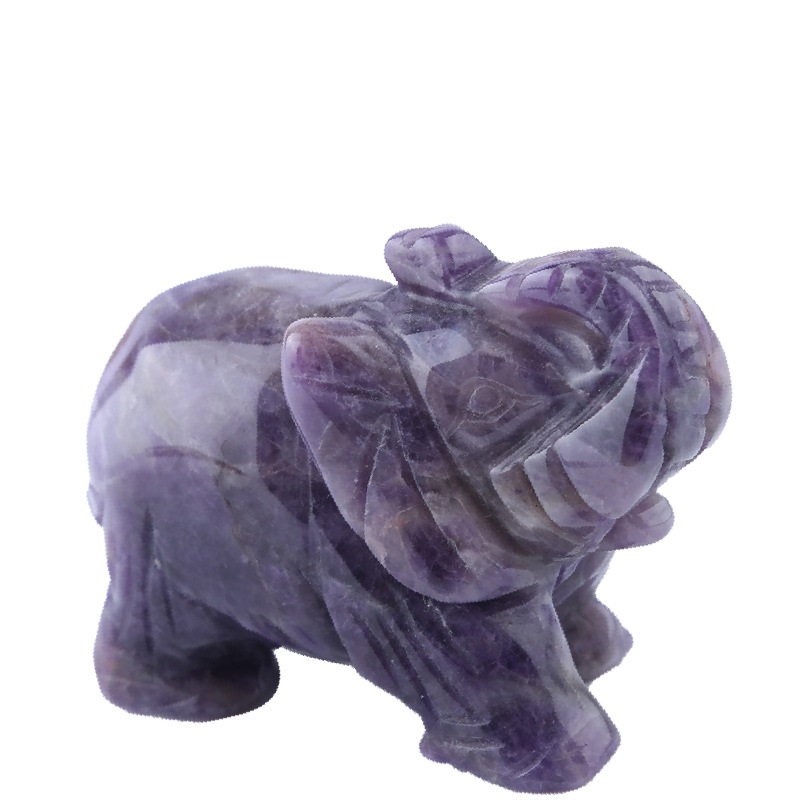 1PC Natural Crystal Rose Quartz Elephant Amethyst Obsidian — foto 7