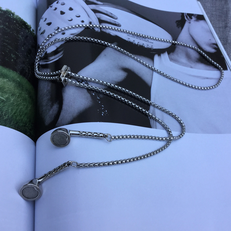Stainless Steel Simple Earphone Note Anchor Polo Tie