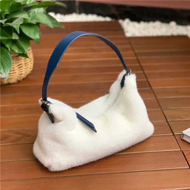 Plush Mini All match Single shoulder Messenger Bag White - Shop at LoveMi