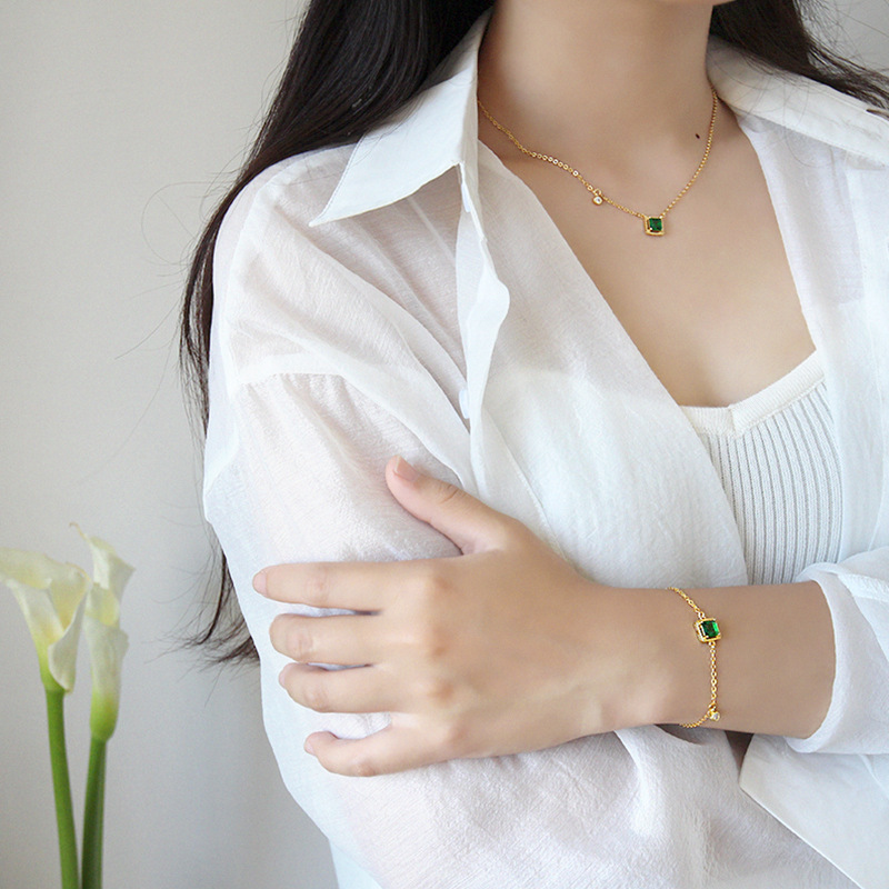 S925 Sterling Silver Geometric Square Grandmother