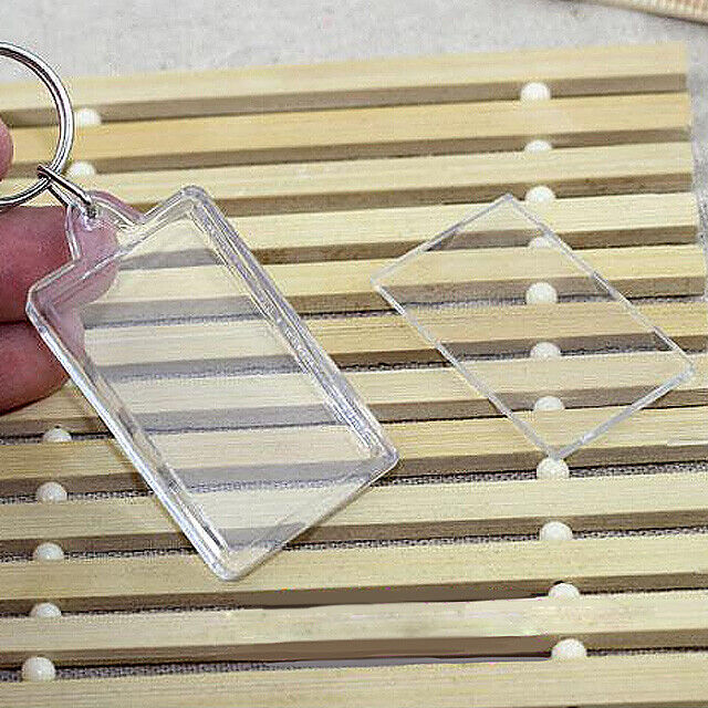 Blank Keyring Acrylic Plastic Passport Photo Key Rings Craft Picture UK — image 5