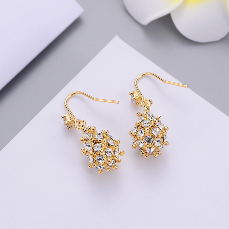 Drop-shaped Earrings Simple Temperament Inlaid Pearl Ear Hook Earrings