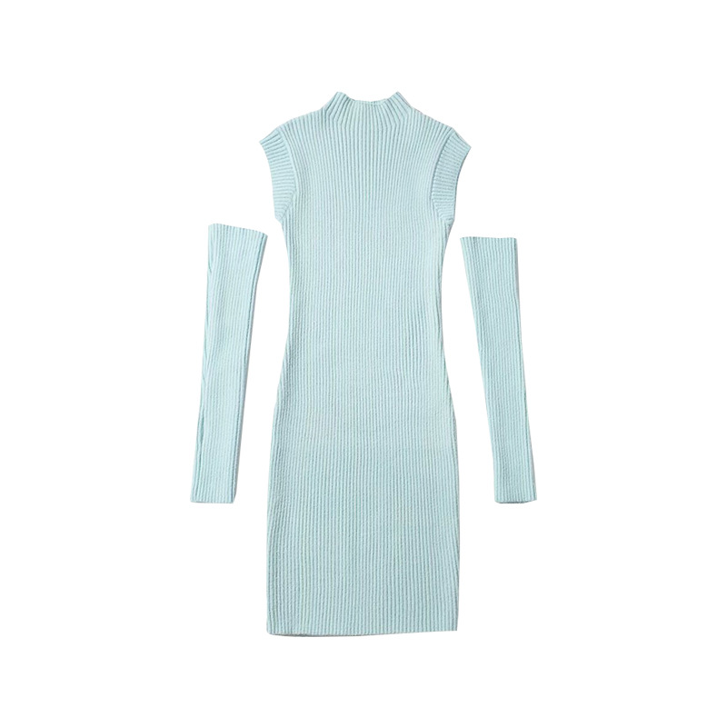 Half Turtleneck Knitted Bodycon Dress, picture 5 of 5
