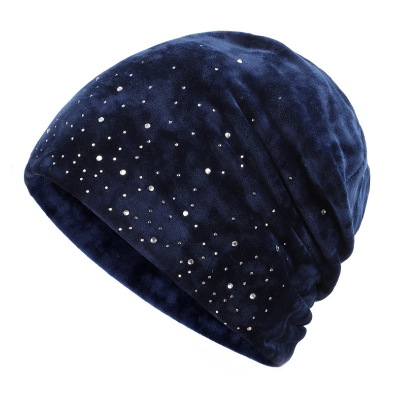 Velvet Star Knitted Hat Warm Woolen Hat