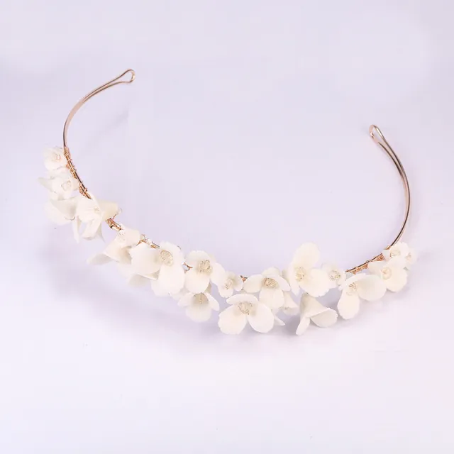 Design White Ceramic Flower Crown Headband Rose Gold - Shop at LoveMi