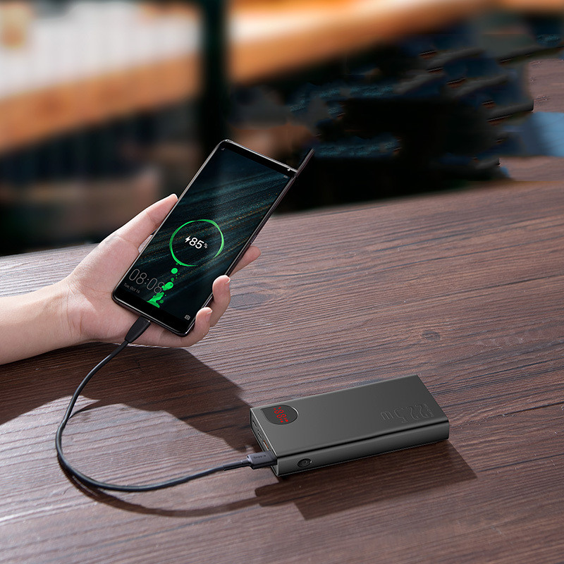 Металлический цифровой дисплей Adaman Power Bank с быстрой зарядкой