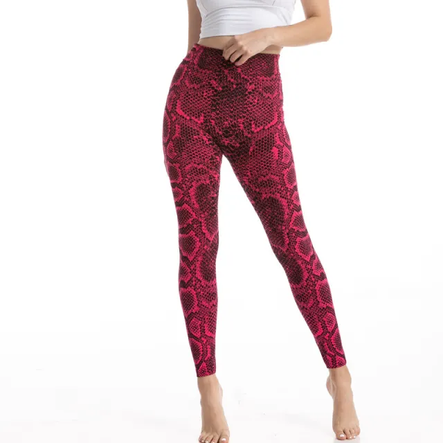 Gym High Waist Leopard Print Leggings Red - Shop at LoveMi