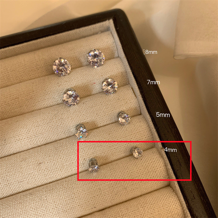 Cochlear Nail Magnet Diamond Zircon Stud Earrings