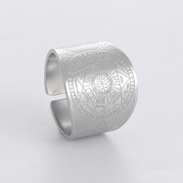 Title 1, Religious Totem Scripture Angel Tag Rune Ring