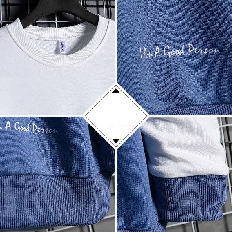 Gradient Color Round Neck Loose Pullover Fashion Youth Korean Casual Sports Bottoming Shirt