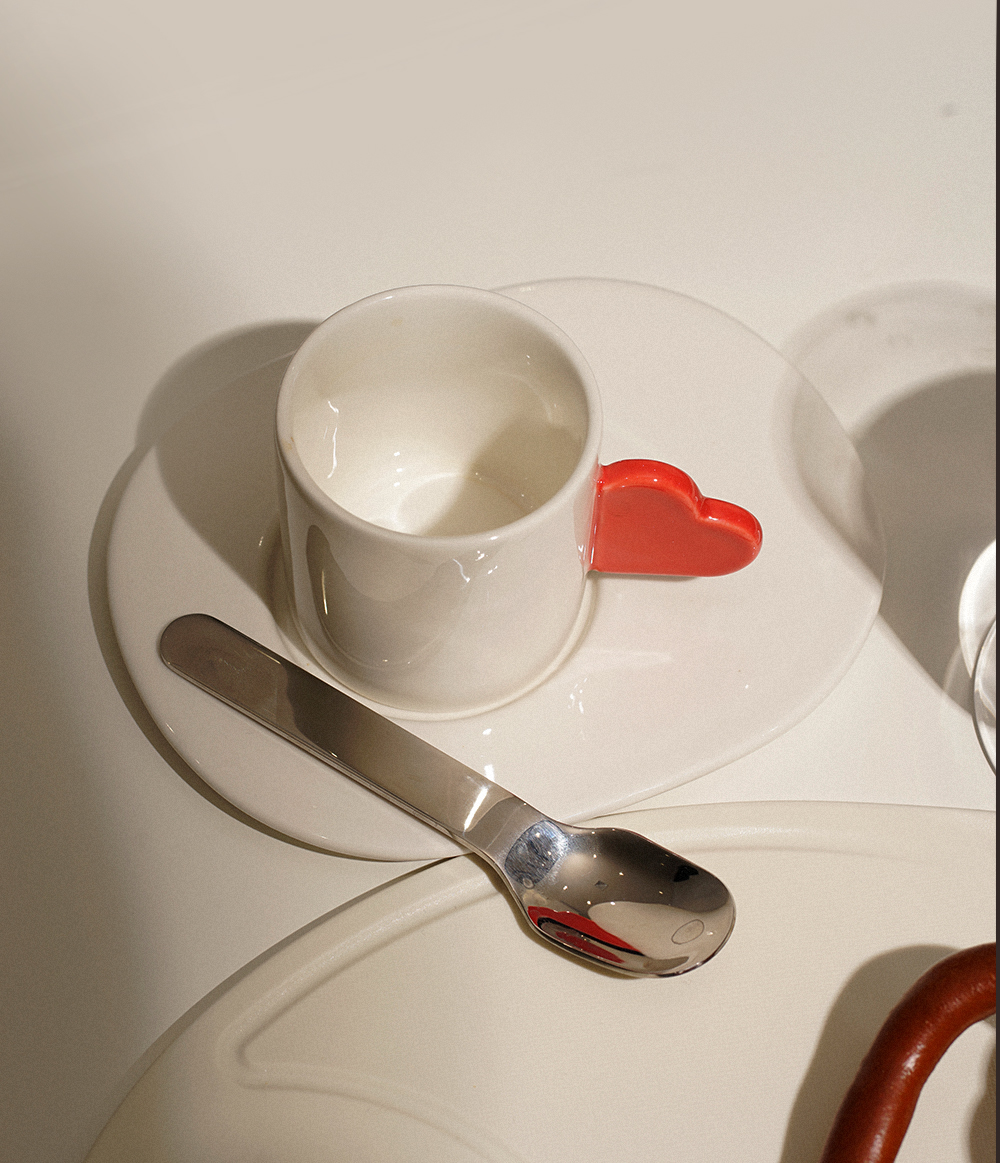 Heart Coffee  Handmade Creative Cup And Saucer Set