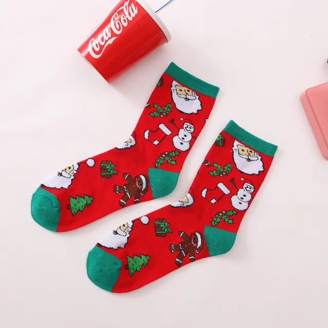 Santa Claus Elk Snowman Medium Tube Socks Christmas Snowman - Shop at LoveMi