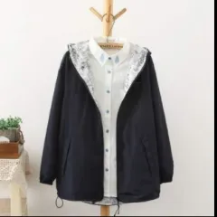 Korean Style Short Jacket Both Sides Wear Trendy Baseball Uniform Trench Coat Jacket - Black - View 1