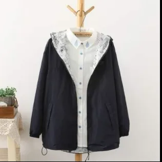 Korean Style Short Jacket Both Sides Wear Trendy Baseball Uniform Trench Coat Jacket Black - Shop at LoveMi