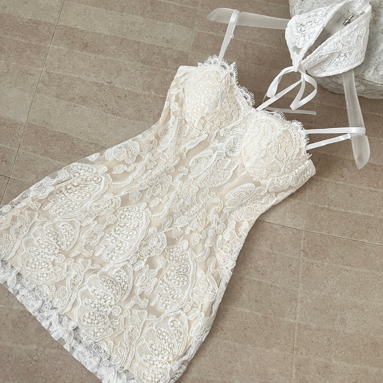 French Lace Mini Dress Club & Party Must HaveSexy French Halter Mini Dress Party & Prom Look White - Shop at LoveMi