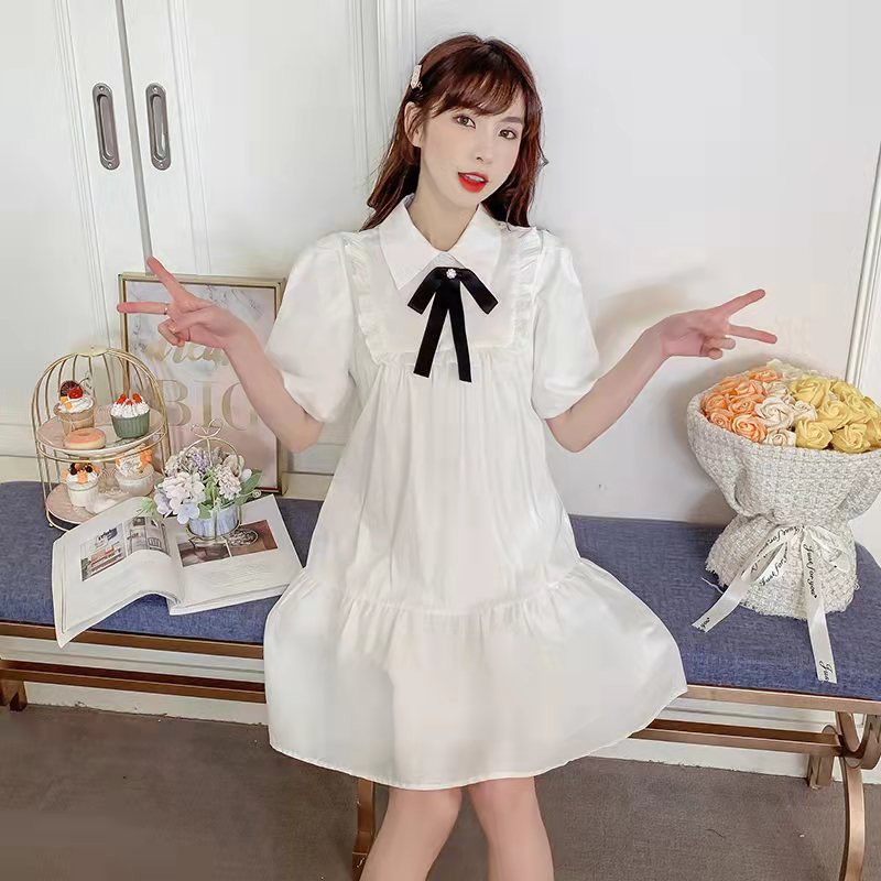 Sweet Little Girl White Doll Short Skirt