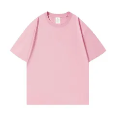200G Cotton T-shirt POD Customization, Only Accept To Dye And Stamp - Pink - View 1