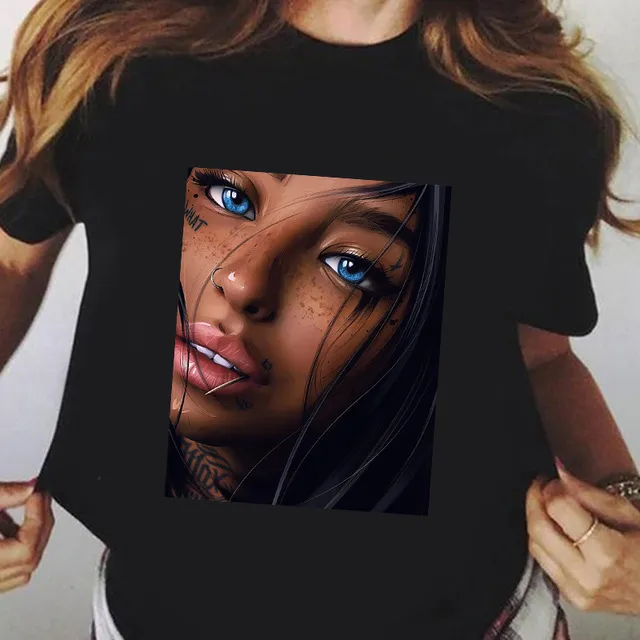 Summer Fashion Plus Size Black T shirt Short Sleeve Women 8 Style - Shop at LoveMi