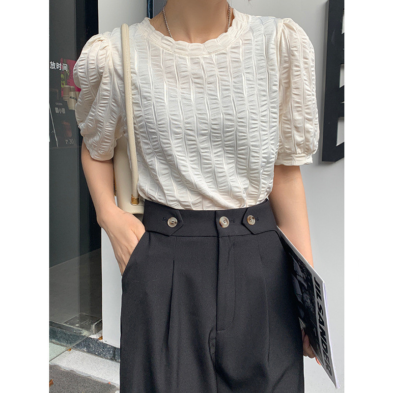 Women's Puff Sleeve Korean Style T-shirt