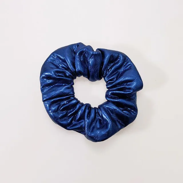 Women's Leather Plain Large Intestine Hairband Bright Royal Blue - Shop at LoveMi