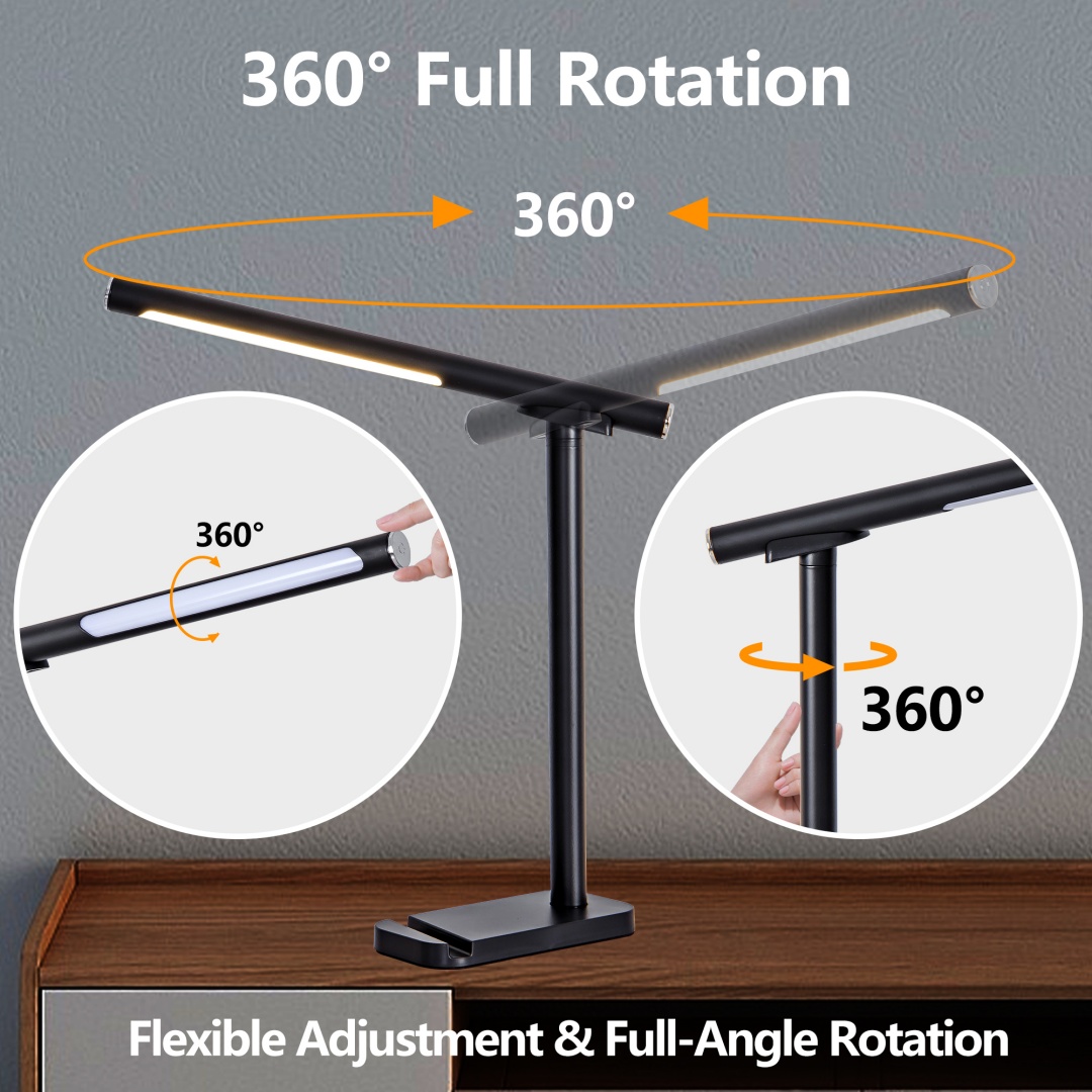 LED Desk Lamp 360 Adjustable, USB Charging Port, 5 Light Modes & Dimmable... 5