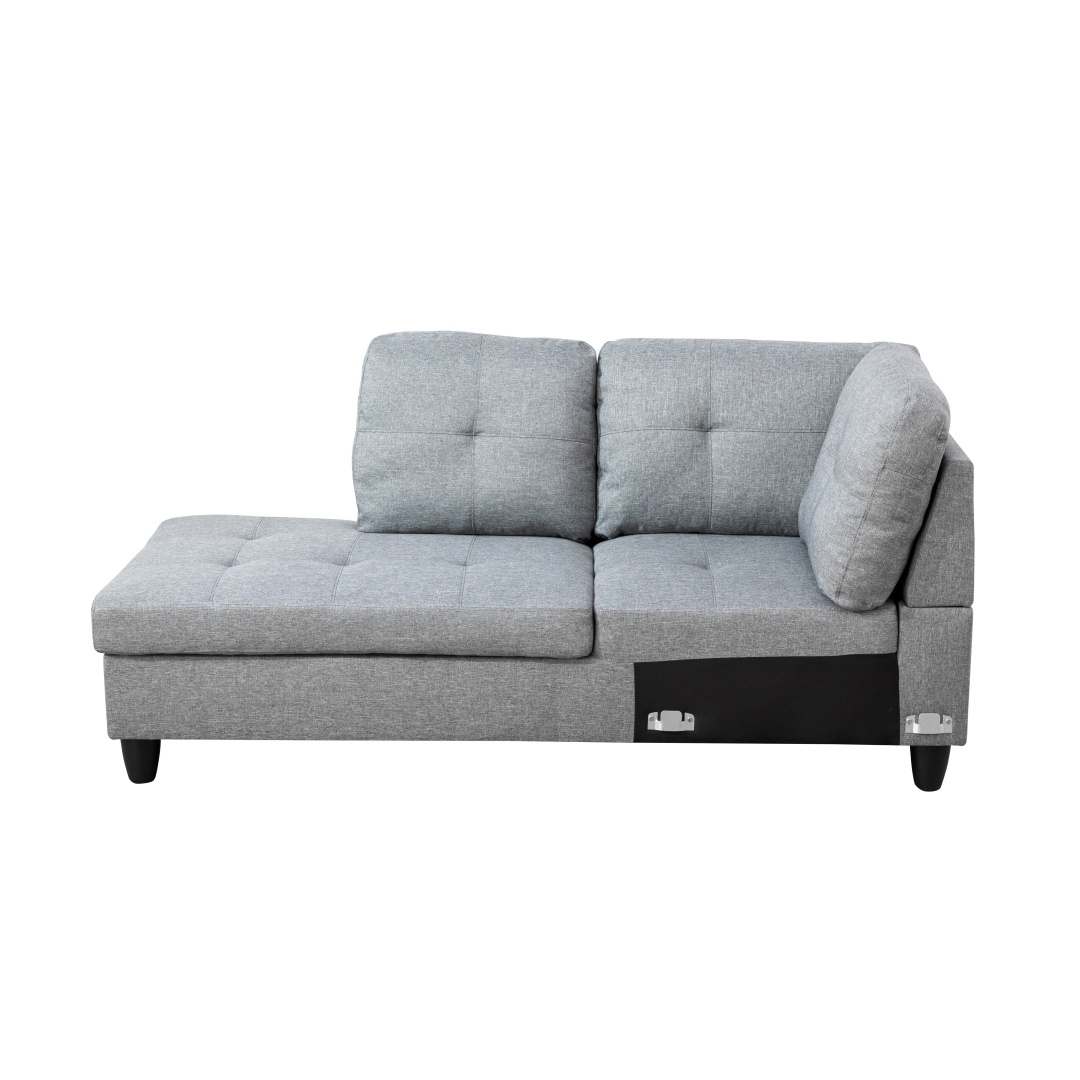 Pickup Only--Grey Linen 3-Piece Couch Living Room Sofa Set
