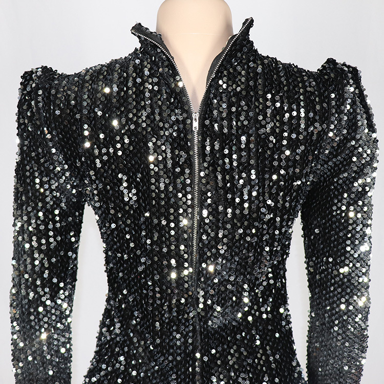 Sequin Long-Sleeved Pencil Dress, picture 6 of 6