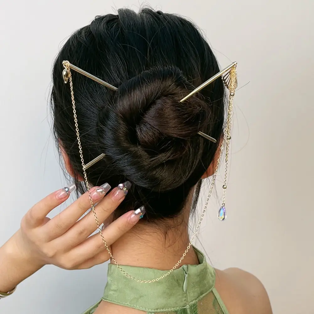 2-piece Double Hairpin Fan Tassel