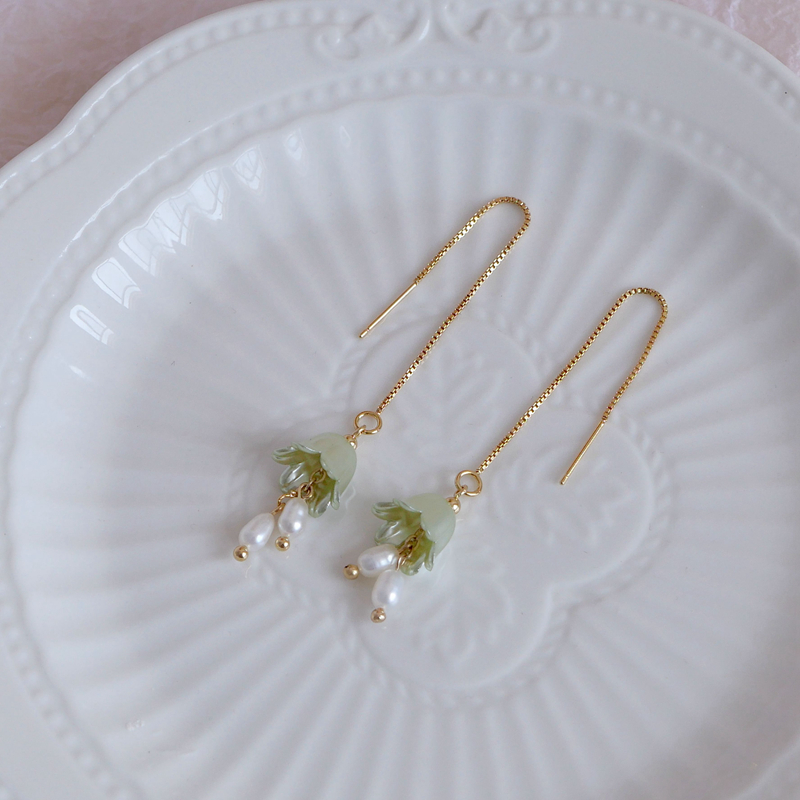 Title 1, Forest Bell Orchid Earrings with Sweet Female T...