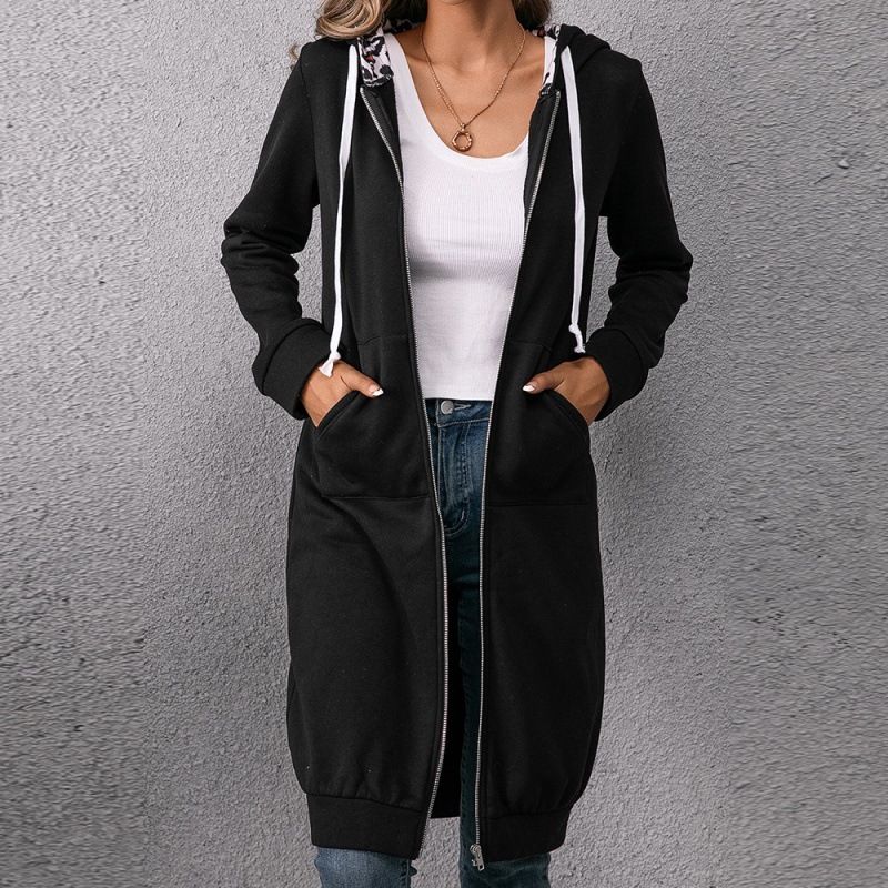 Women's Mid-length Hooded Sweater Cardigan Top