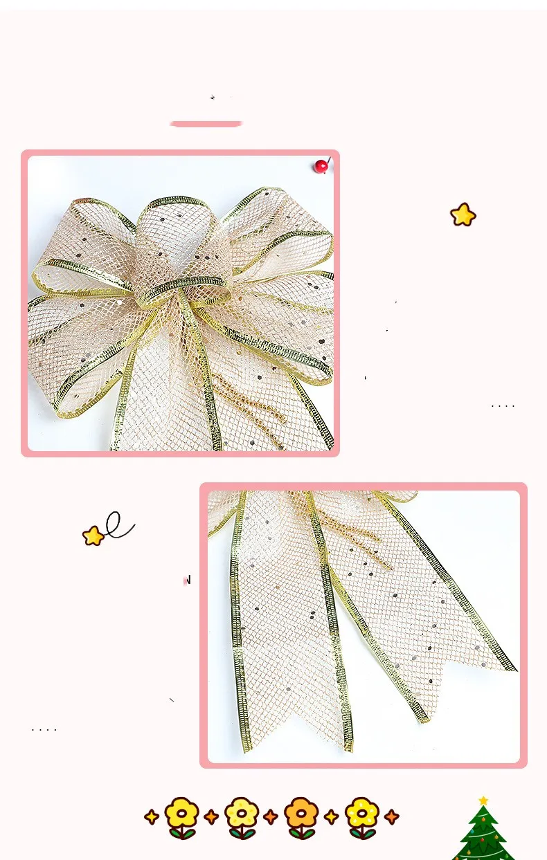 Christmas Bow Ribbon Mesh Finished Product – image 6