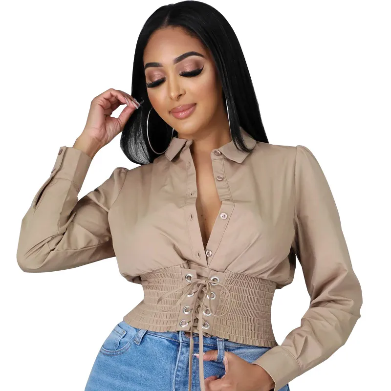 Short French Long Sleeve Shirt - Apricot