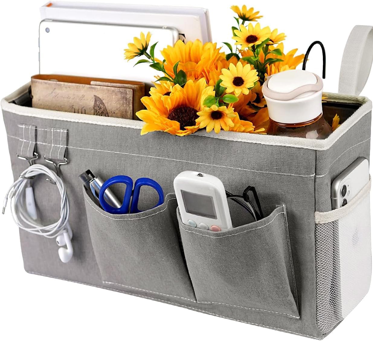 Bedside Caddy, Hanging Storage Bag Organizer For Bunk Bed, Dorm Room And Bed Rail, Space Saving Holder For Essentials