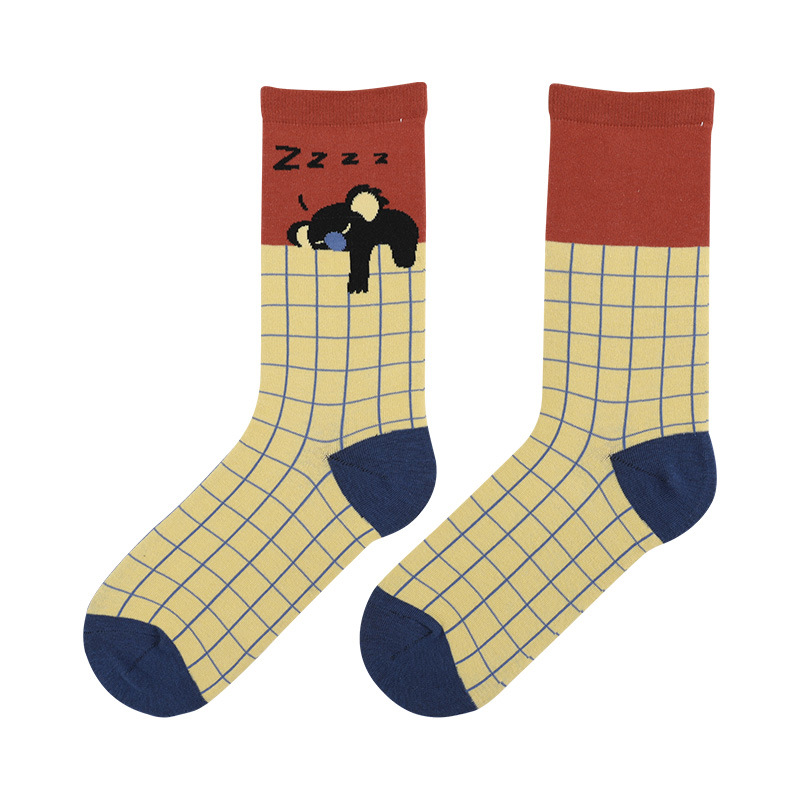 Title 2, Zoo cartoon illustration female socks cute tren...