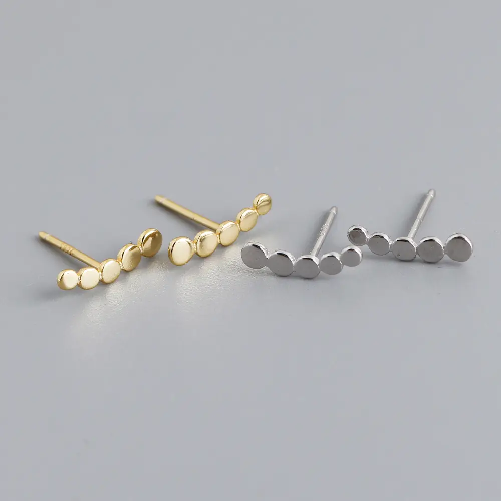 Simple Round Point S925 Sterling Silver Earrings