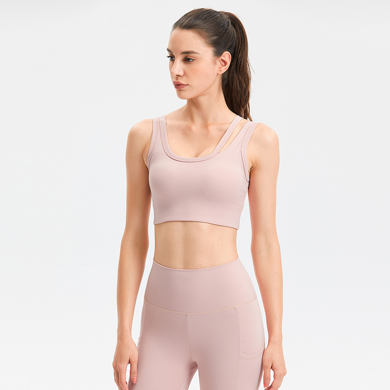 Women's Outer Wear Shockproof Running Gather Stereotype Yoga Bra