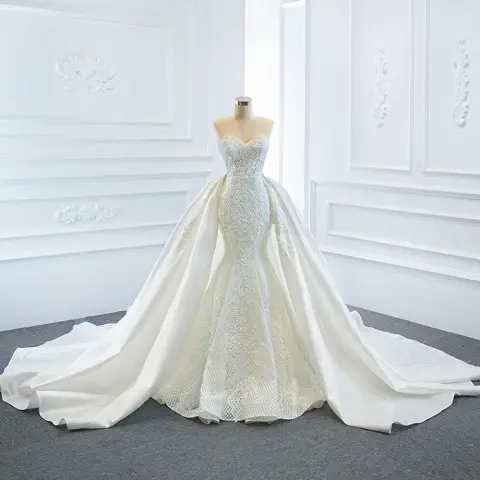 The Wedding Dress Wears Two Fishtail Tail Tube Tops