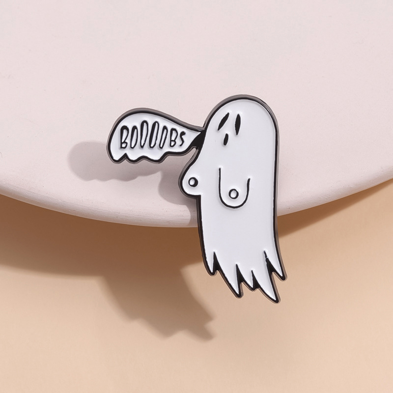 Title 3, Ghost Pumpkin Badge Cartoon Pin Medal