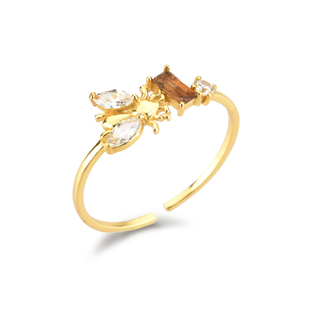 Ladies Sterling Silver Adjustable Bee Hive Ring