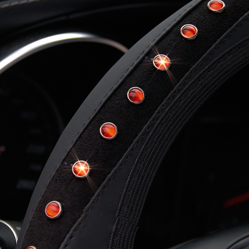 Leather, Diamonds And Gems Flash Elastic Elastic Steering Wheel Cover
