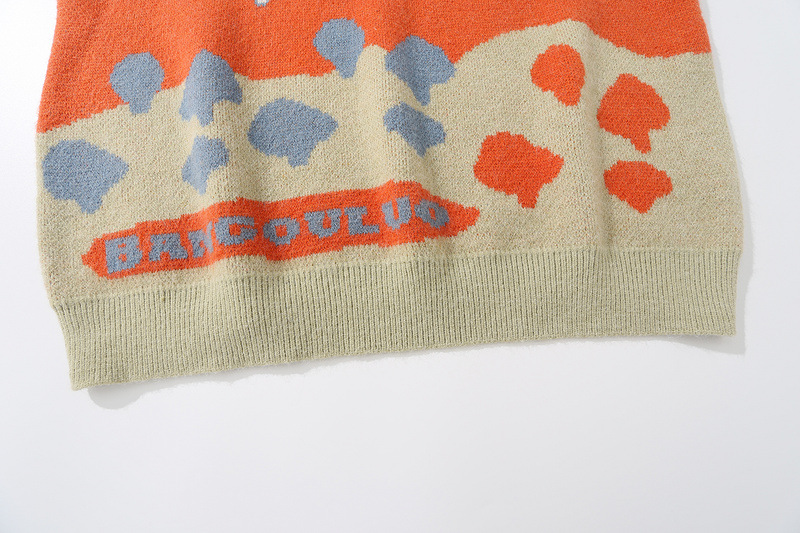 Harajuku Street Cartoon Full Print Crew Neck Sweater