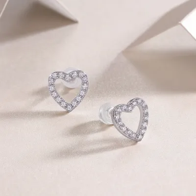 1From The Heart - Fashionable, Trendy And Affordable Jewelry With Moissanite S925 Sterling Silver And Platinum-plated Stud Earrings Prohibit TikTok sales