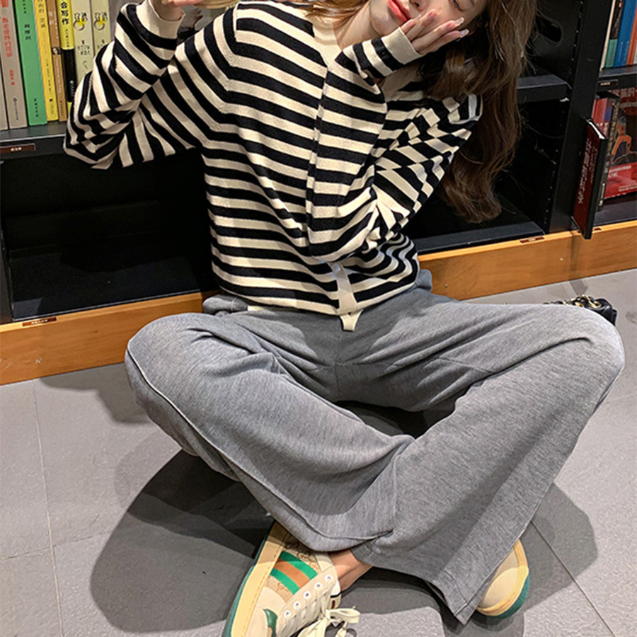 Women's Faux Cashmere High-waisted Draped Casual Pants