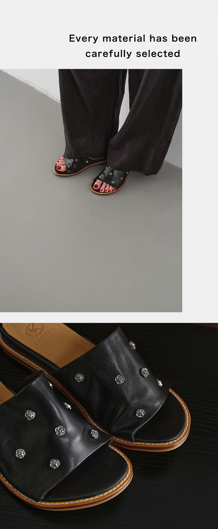 Sarah Express Women's Slide Sandals Brown Cowhide Leather