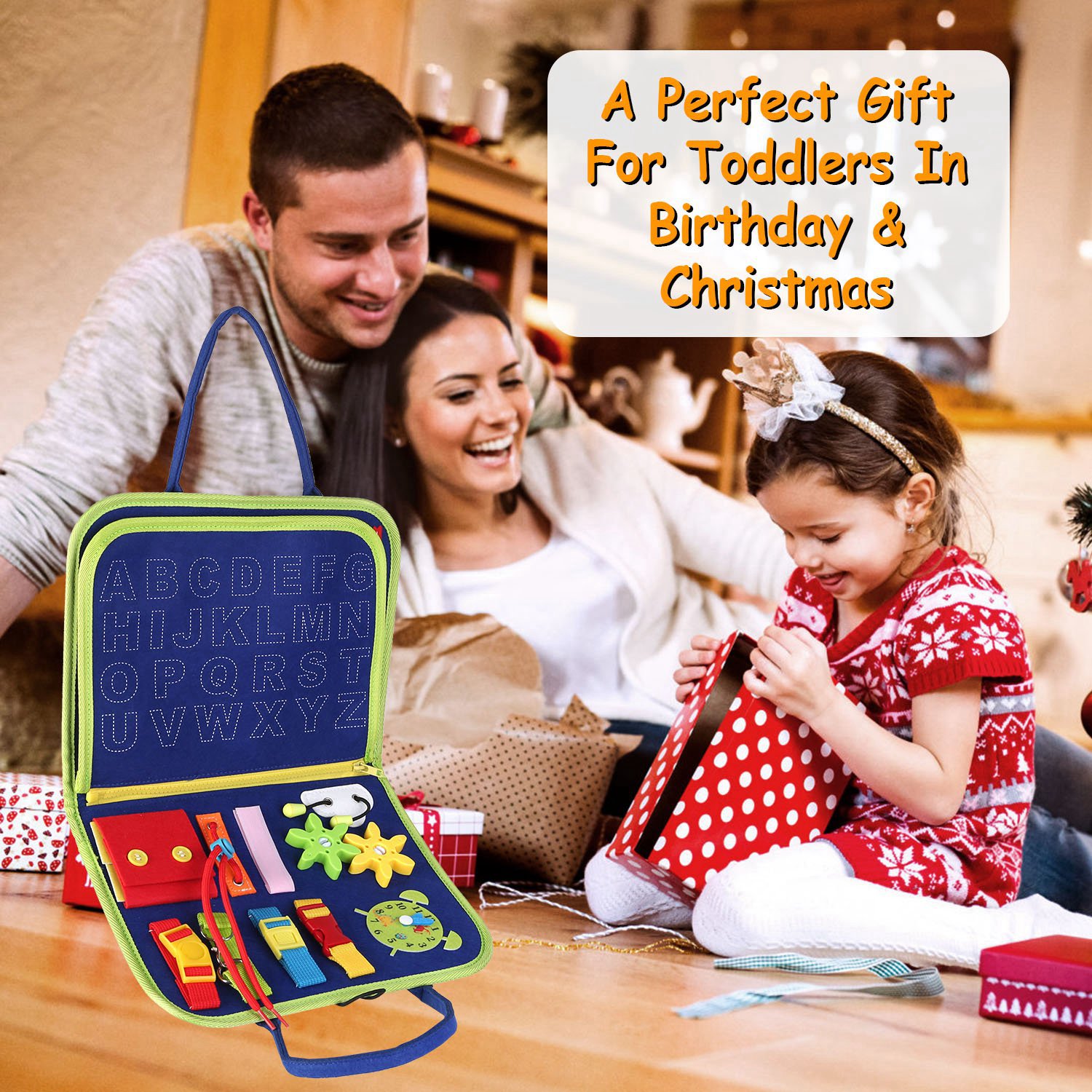 1Set Kids Busy Board Sensory Activity Board Preschool Learning Toys Montessori Educational Gift For 1 To 6 Years Old Baby Toddler Girls Boys