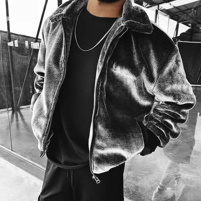 Men's Lapel Style Zip Baseball Jacket