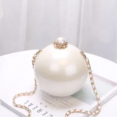 Ladies Casual Fashion Pearl Decoration Round Shoulder Bag - Flower Buckle-S - View 1