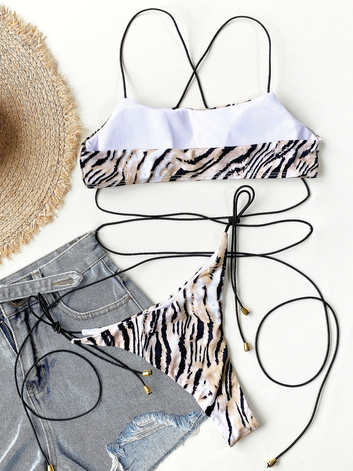 European And American Style Split Swimsuit Leopard Print Bikini - Image 3
