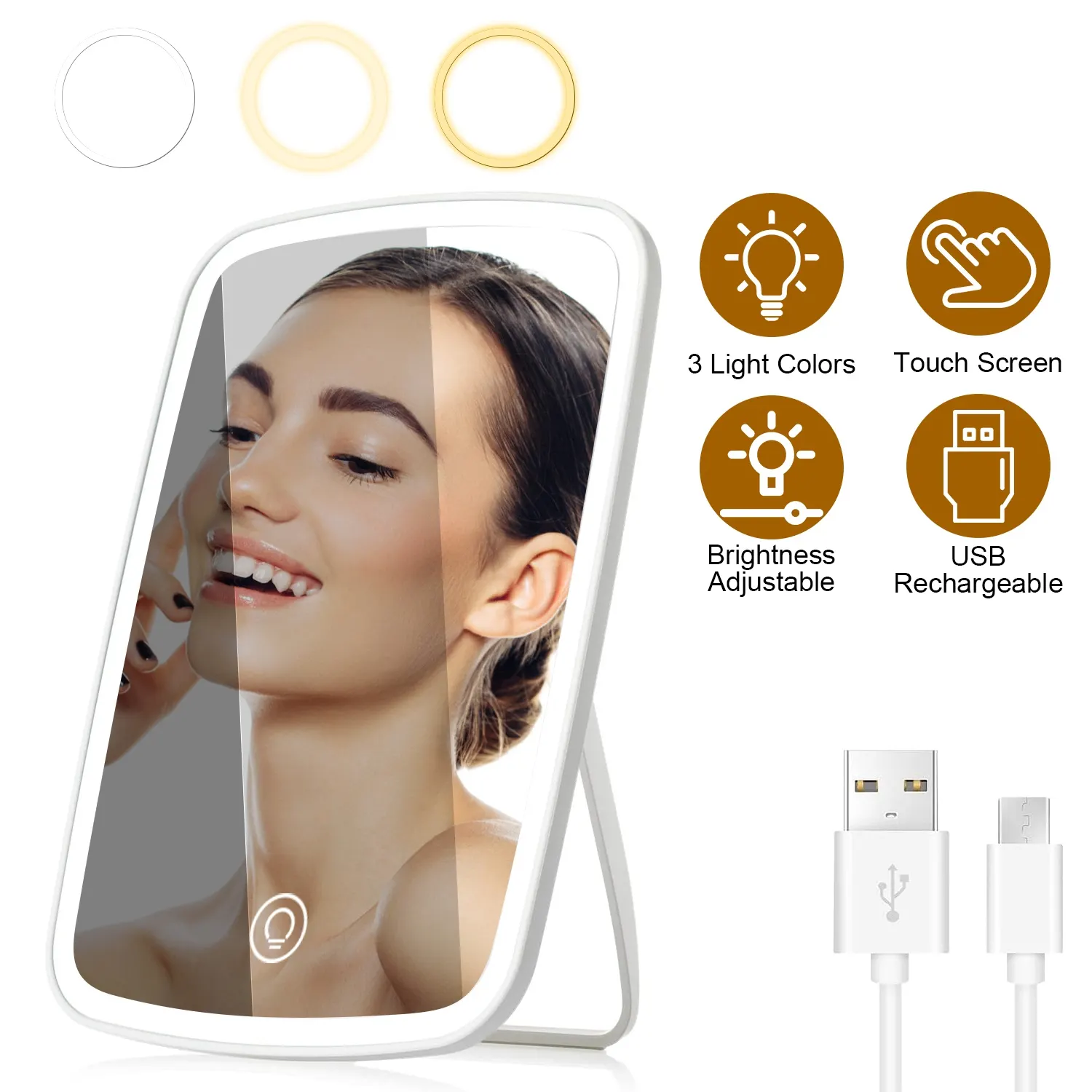 5.98x8.62in Lighted Makeup Mirror Vanity Desk Small