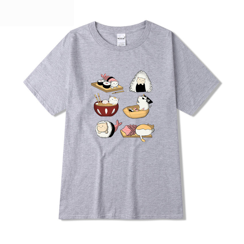 Student Fashion Inner Bottoming Short Sleeve Top Trendy Light Grey - Shop at LoveMi